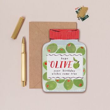 Carte d’anniversaire olives | Cartes d'anniversaire | Cartes d'anniversaire drôles | Carte d'anniversaire olive 1