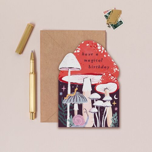 Mushroom Birthday Card | Magic Mushrooms Card | Witch Birthday Cards | Cute Birthday Cards