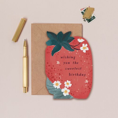 Sweet Strawberry Birthday Card | Kids Birthday Card | Birthday Cards
