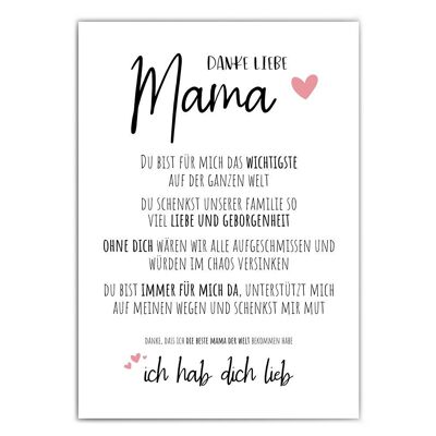 Poster di ringraziamento mamma - regalo