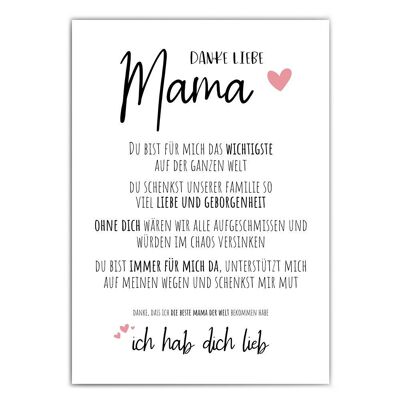 Affiche merci maman - cadeau