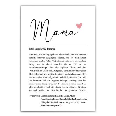 Poster con la definizione della mamma - Articolo regalo