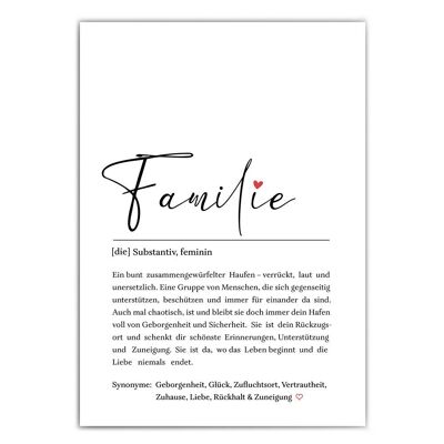 Affiche de définition de famille - Article cadeau
