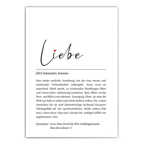 Liebe Definition Poster - Geschenkartikel