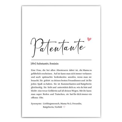 Patentante Definition Poster - Geschenkartikel