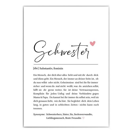 Schwester Definition Poster - Geschenkartikel