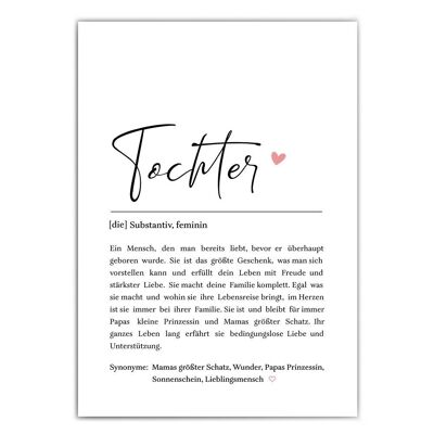 Tochter Definition Poster - Geschenkartikel