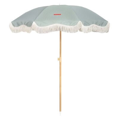 Parasol de plage fin protection UV50+ extra large inclinable vert