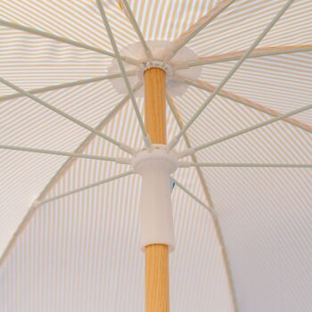 Parasol de plage fin protection UV50+ extra large jaune inclinable 4