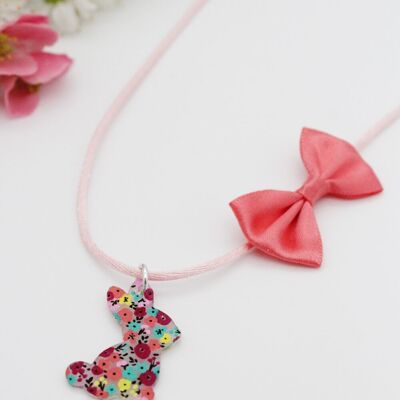 Collier Cordon Lapin Liberty Corail