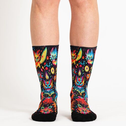 Calcetines de deporte, crossfit, ciclismo, running, Ridefyl Alebrijes ML