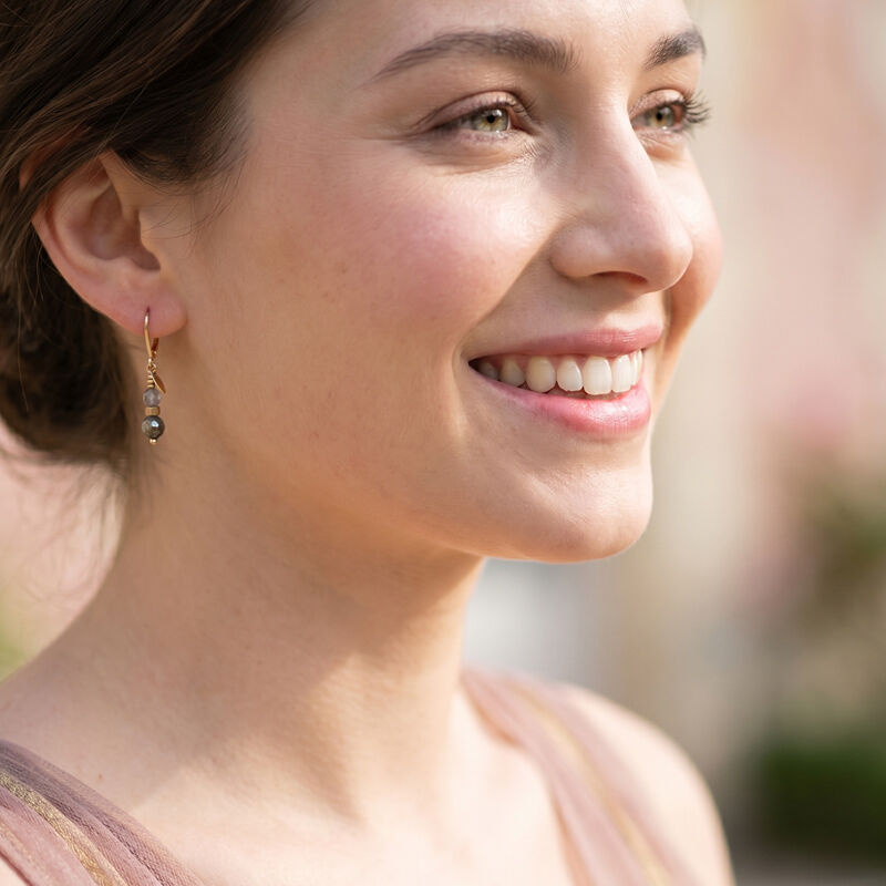 Boucles d'oreilles COMÈTE Labradorite