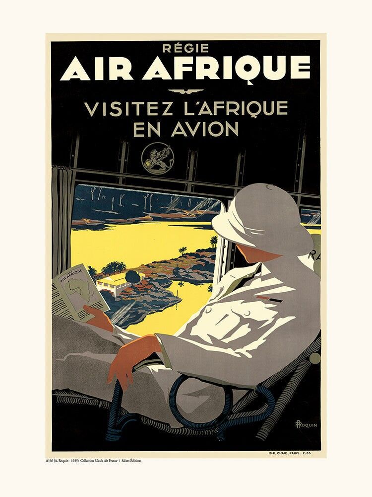 Poster Régie Air Afrique / Besuchen Sie Afrika mit dem Flugzeug A166