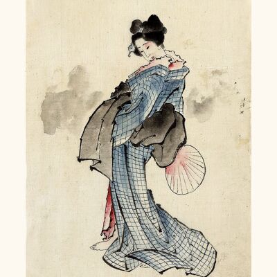 Affiche Hokusaï Dessin de Femme