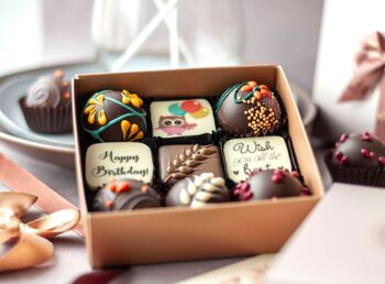 Coffret de chocolats "Joyeux Anniversaire" 9pc 5