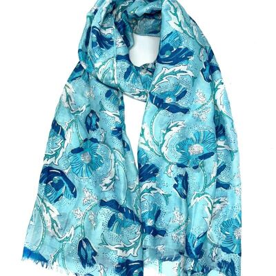 LN-18 Floral print scarf with gilding