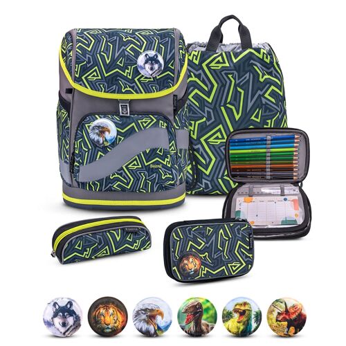 Smarty Plus Iguana Schoolbag set 5pcs.