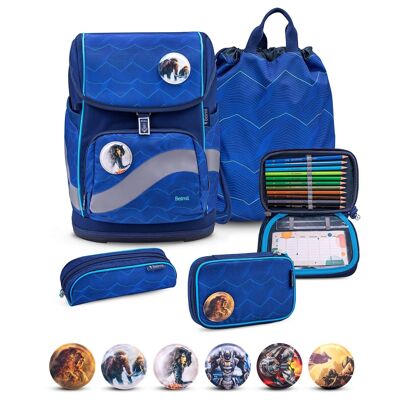 Set Mochila Escolar Smarty Plus Estate Azul 5uds.