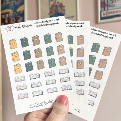 Classics Book Icons Vinyl Sticker Sheet