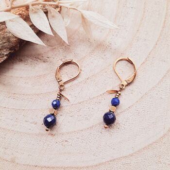 Boucles d'oreilles COMÈTE Lapis Lazuli 1