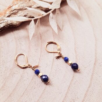 Boucles d'oreilles COMÈTE Lapis Lazuli 2