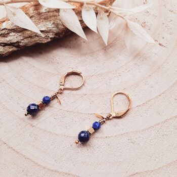 Boucles d'oreilles COMÈTE Lapis Lazuli 3