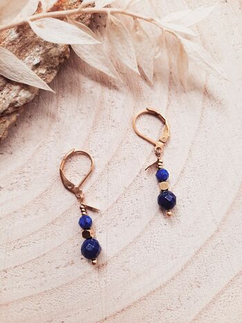 Boucles d'oreilles COMÈTE Lapis Lazuli 4