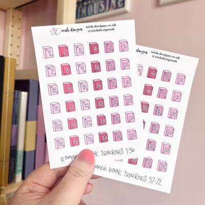 Romance Book Trackers Vinyl Sticker Sheets