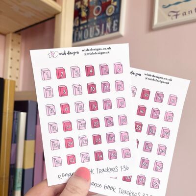 Romance Book Trackers Vinyl Sticker Sheets