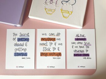 Trio de cartes postales de citation de motivation 2