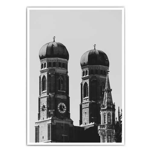 Frauenkirche Schwarz Weiß - München Bild