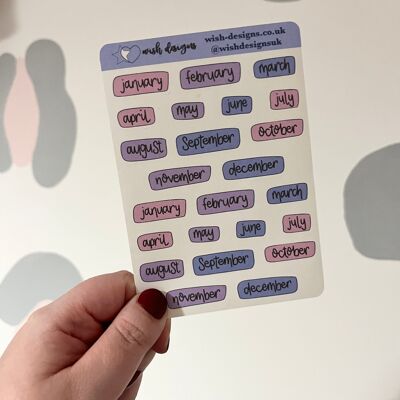 Colourful Months Sticker Sheet