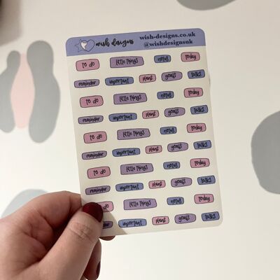 Colourful Journal Words Sticker Sheet