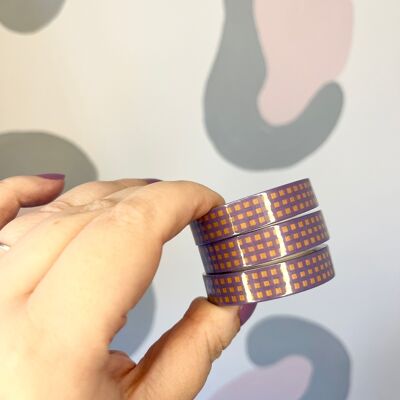 10mm Purple Check Washi Tape