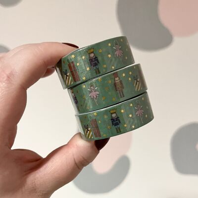 15mm Gold Foiled Nutcracker Wonderland Washi Tape