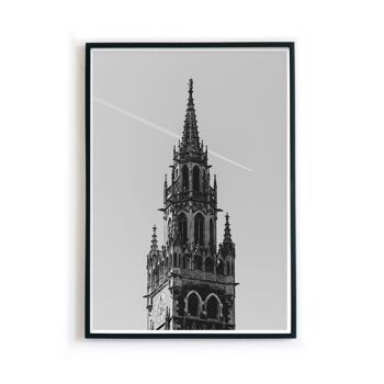 Image de l'hôtel de ville de Munich en noir et blanc 2