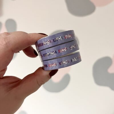 10 mm dickes Washi-Tape mit folierten Journalwörtern