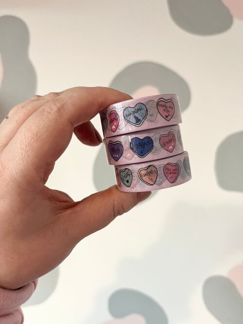 15mm Magical Candy Hearts Washi Tape