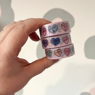 Ruban Washi Coeurs de Bonbons Magiques 15 mm