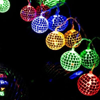 Luces de cadena de bolas de discoteca