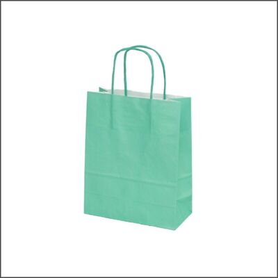 Sac en papier - Sac kraft mini – vert d'eau - aqua (100 pièces)