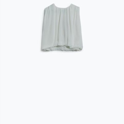 Top de gasa blanco con disegno fruncido