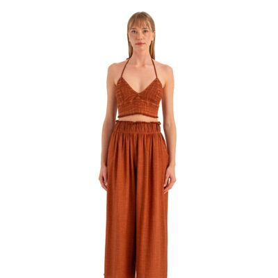 Bralette a triangolo in terracotta (3368) 85% cotone, 15% lino