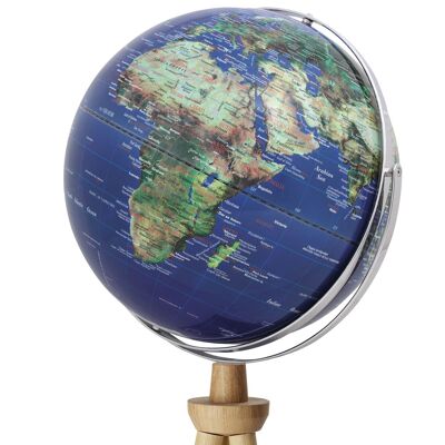 SPUTNIK Globus, 43 cm Durchmesser und Standfuß, blau, grün