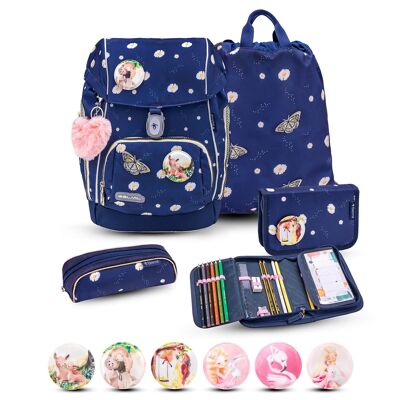 Juego de mochila escolar Premium Comfy Plus Daisy de 5 piezas.