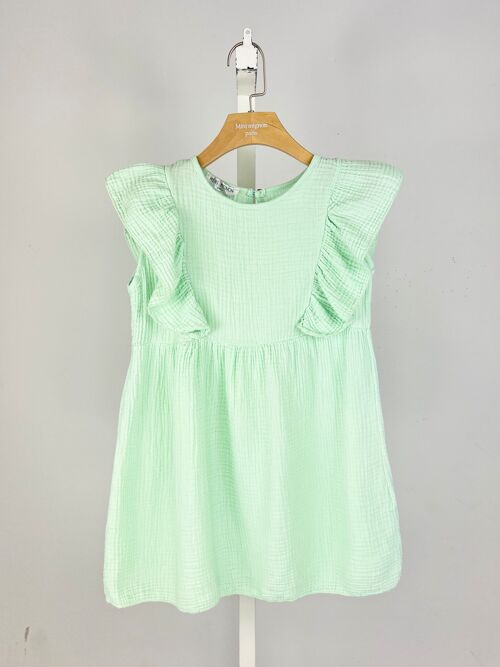 Robe en gaze de coton à volants pour fille