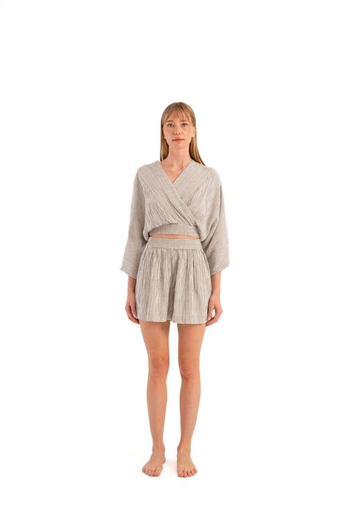 Stripe Linen Shorts (3340) 69% Cotton, 27% Viscose, 4% Linen