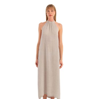 Striped Linen Dress (3335) 92% Lyocell, 8% Linen