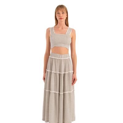 Striped Linen Skirt Set (3332) 92% Lyocell, 8% Linen