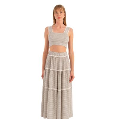 Ensemble jupe en lin rayé (3332) 92% Lyocell, 8% Lin